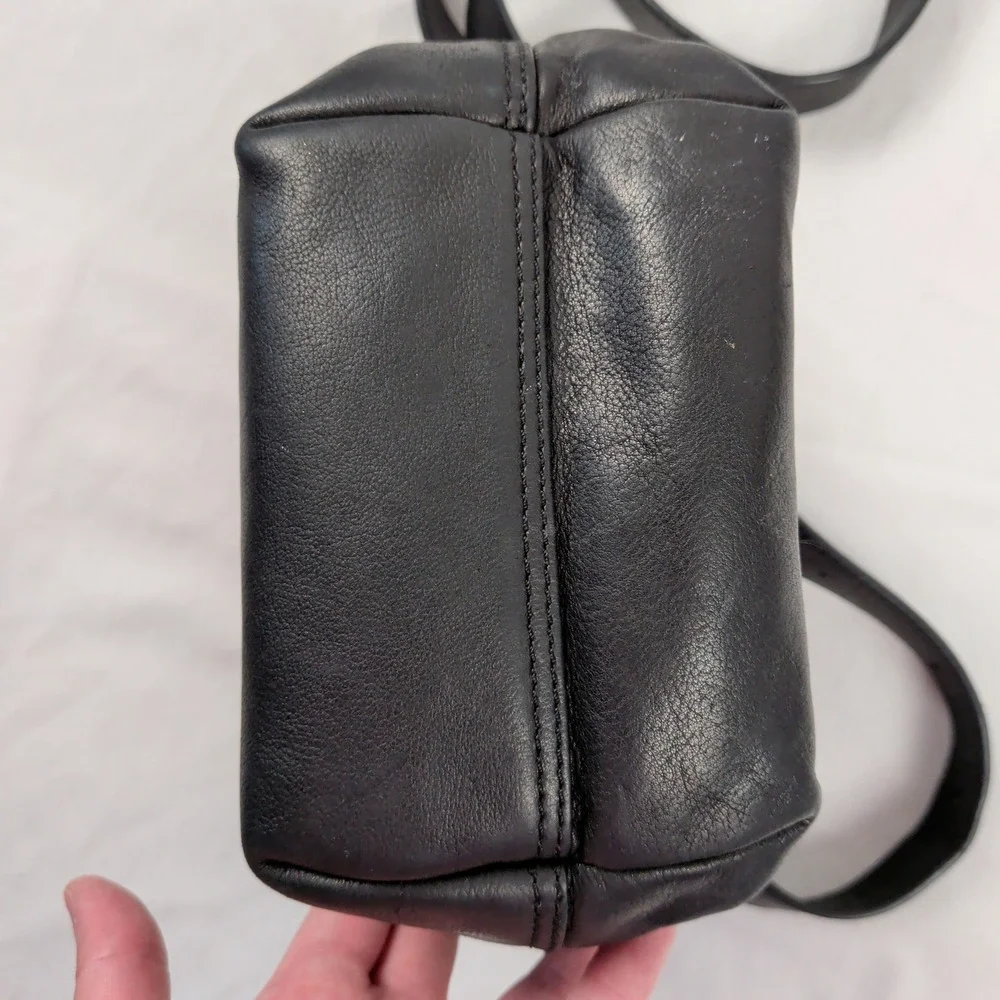 Small Black Leather Crossbody‎ Shoulder Bag Grunge Bikercore